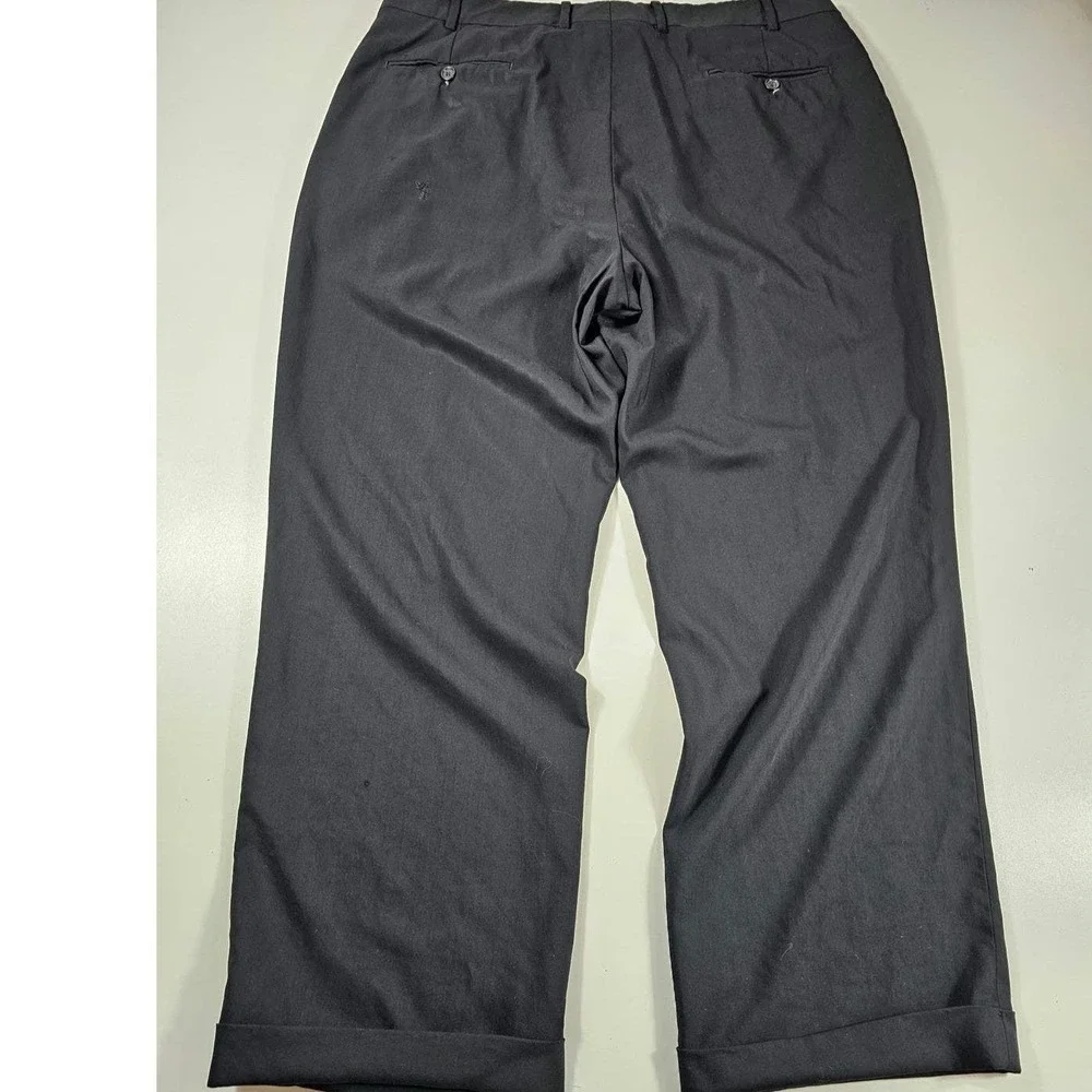 Paul Frederick Italian wool work slacks pants black size 38 R * PATCHED* -